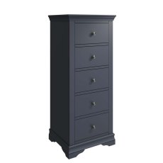 Didcot 5 Drawer Narrow Chest - Midnight Grey