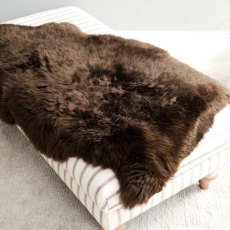 New Zealand Small Dark Brown Sheepskin Rug - 60cm x 95cm