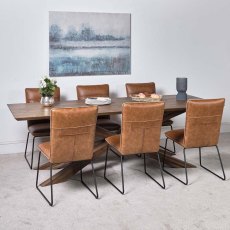Harlow 240cm Dining Table & 6 Hardy Dining Chairs - Tan