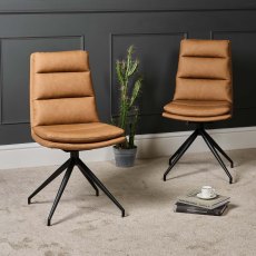 Nico Dining Chair - Tan (Set of 2) Nico Dining Chair - Tan (Set of 2)