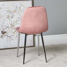 Archie Dining Chair Chrome Legs - Pink (Set of 2)