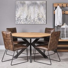 Industrial Round Dining Table 130cm