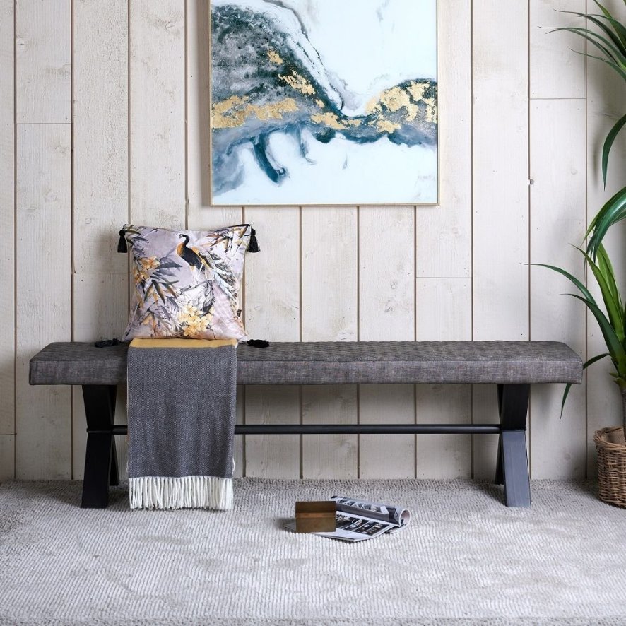Woods Industrial Dining Bench 180cm - Grey