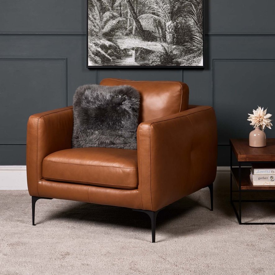 Woods Carnaby Leather Armchair -  Palomino Tan