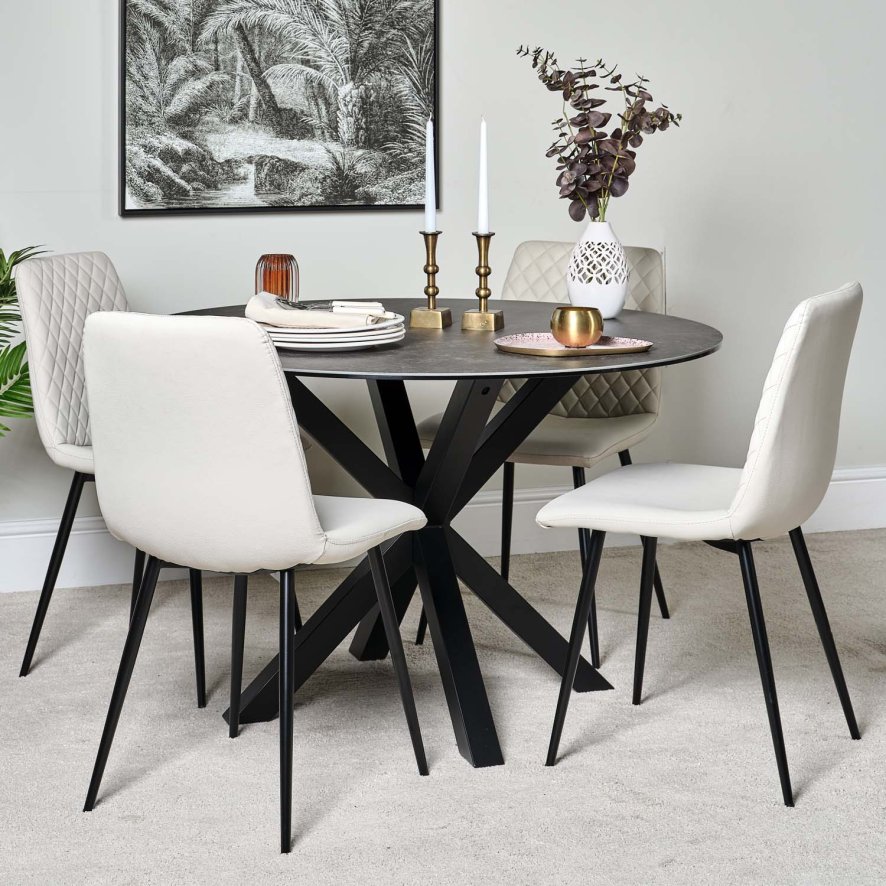 Clearance Eastcote Round Dining Table Black Woods Furniture