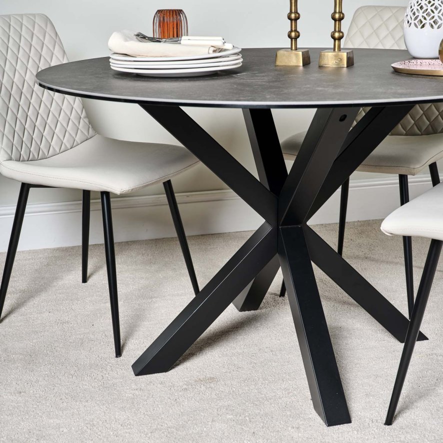 Clearance Eastcote Round Dining Table Black Woods Furniture