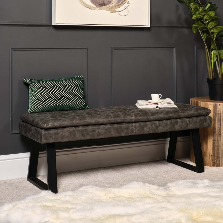 Woods Industrial Bench No Back 138cm - Grey - Woods Furniture