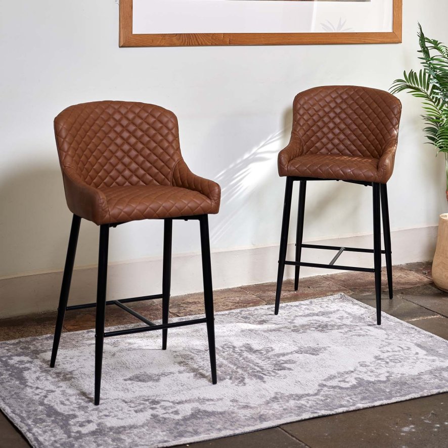 Woods Carlton Bar Stool - Tan (Set of 2)