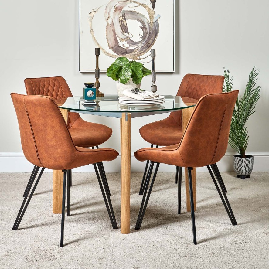 Thick glass on sale dining table