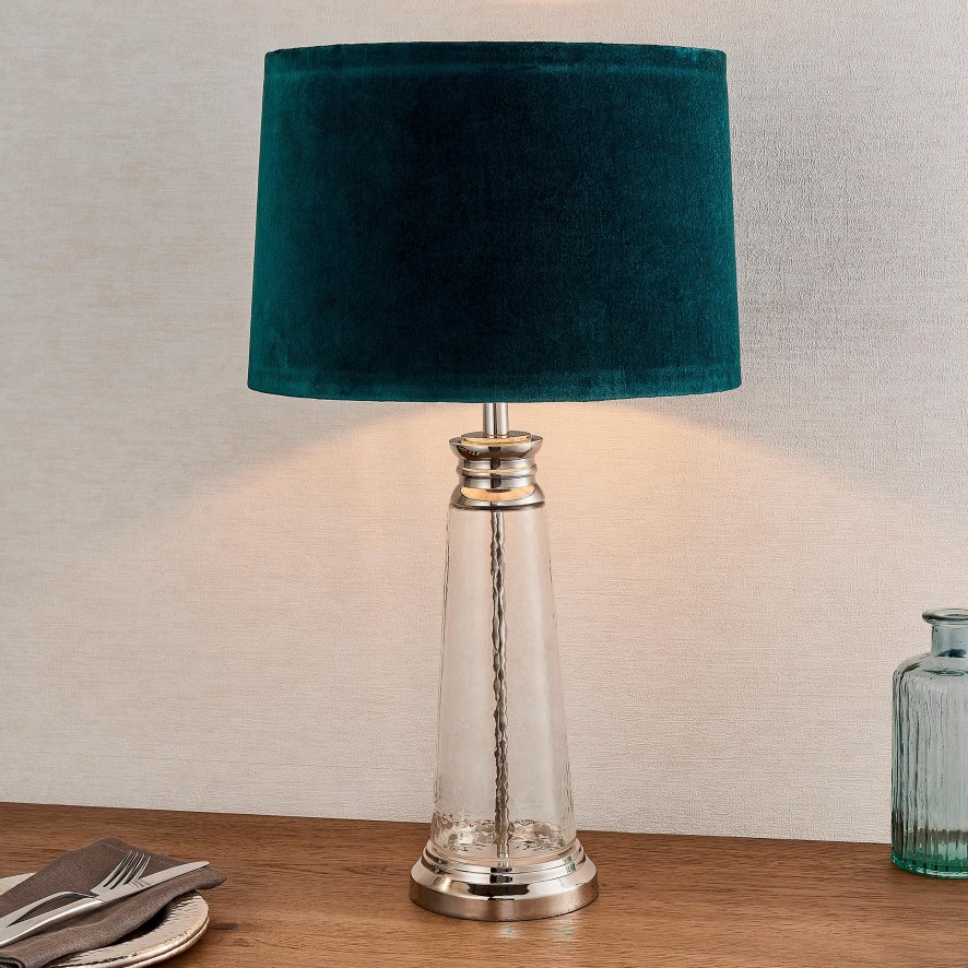 An image of Winslet Table Lamp With Teal Shade