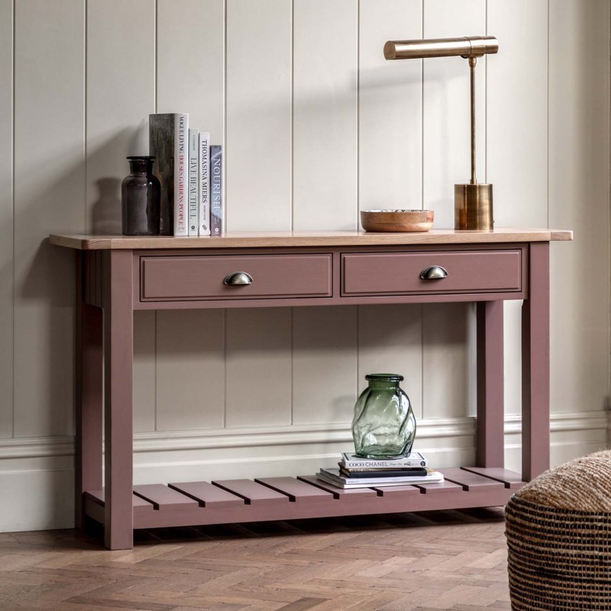 Woods Harrogate 2 Drawer Console in Clay