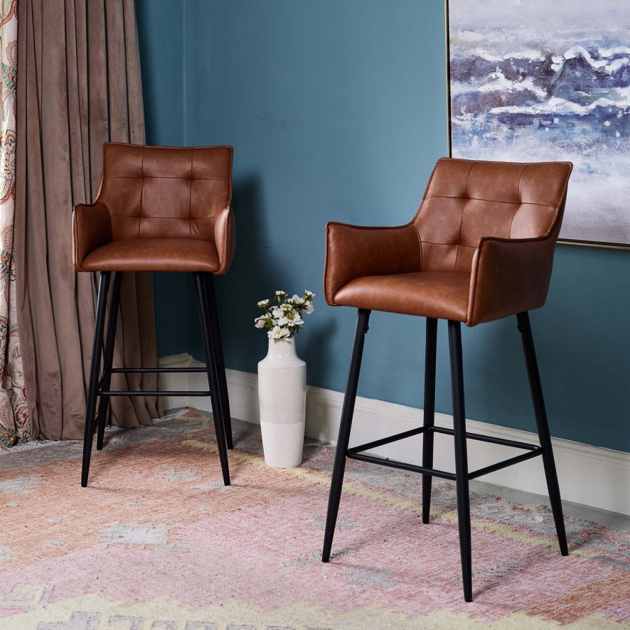 Marcus Bar Stool Tan Set Of 2