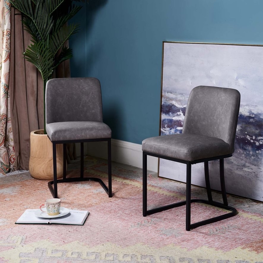 An image of Timothy Grey Dining Chair Set of 2