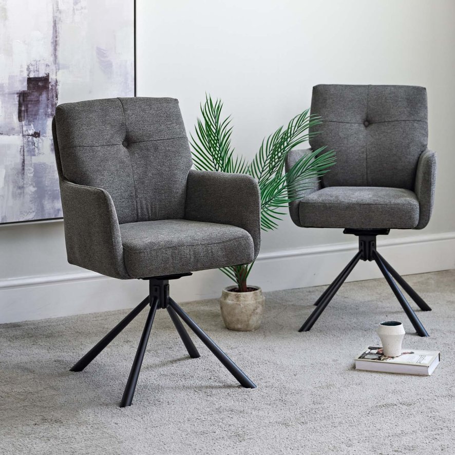 Woods Parma Grey Dining Chair - Pocket Sprung (Set of 2)