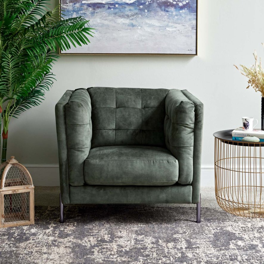 Woods Marseilles Armchair in Forest Green