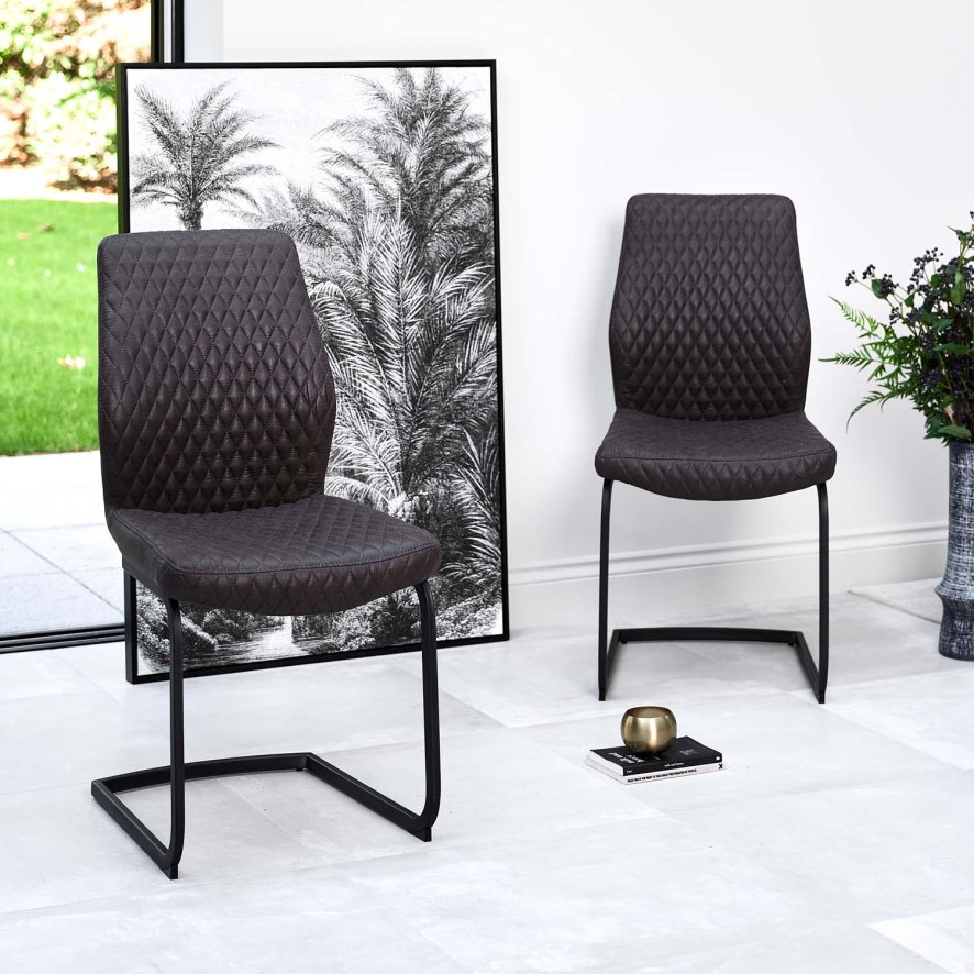 Clearance Cosmo Dining Chair - Grey (Set of 2)