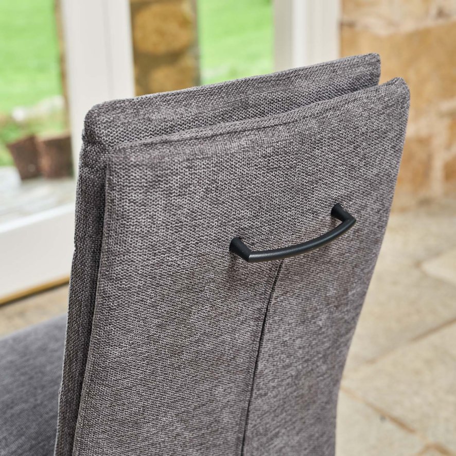 Woods Ava Dark Grey Dining Chair in Fabric (Set of 2) Woods Furniture