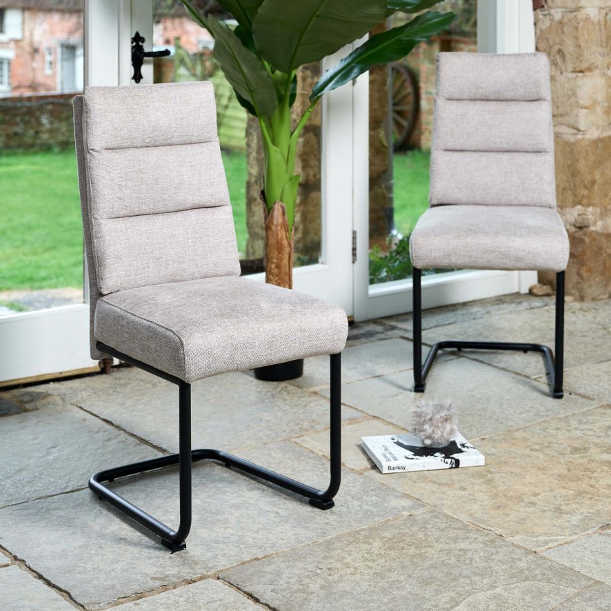Clearance Ava Biscuit Dining Chair in Fabric (Set of 2)
