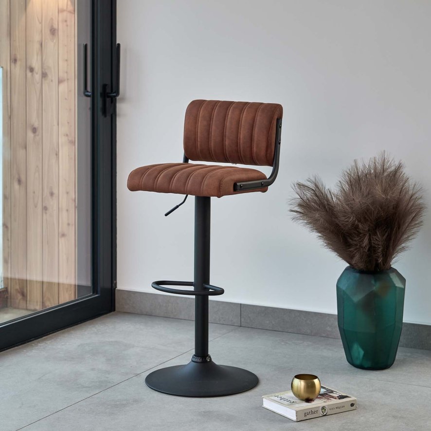 An image of Industrial Bar Stool in Tan