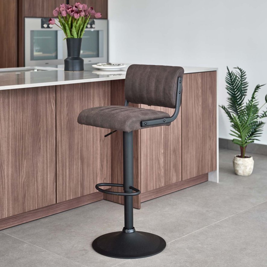 An image of Industrial Bar Stool in Grey