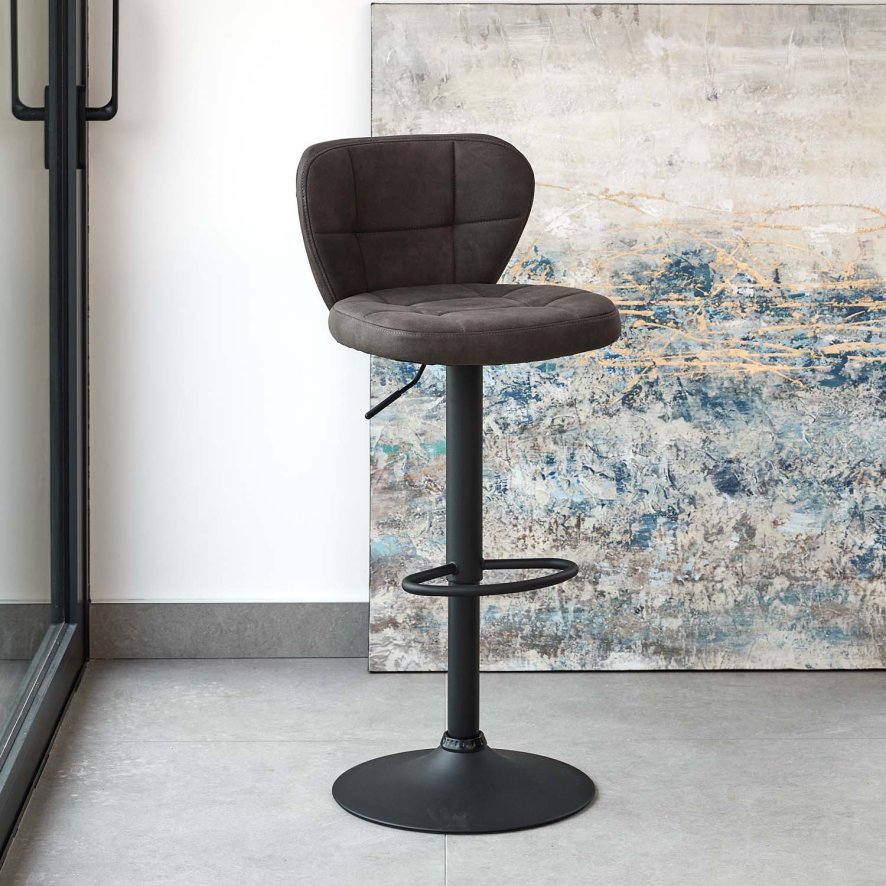 Curve Bar Stool In Grey