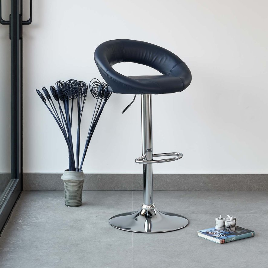 Plump Bar Stool In Blue