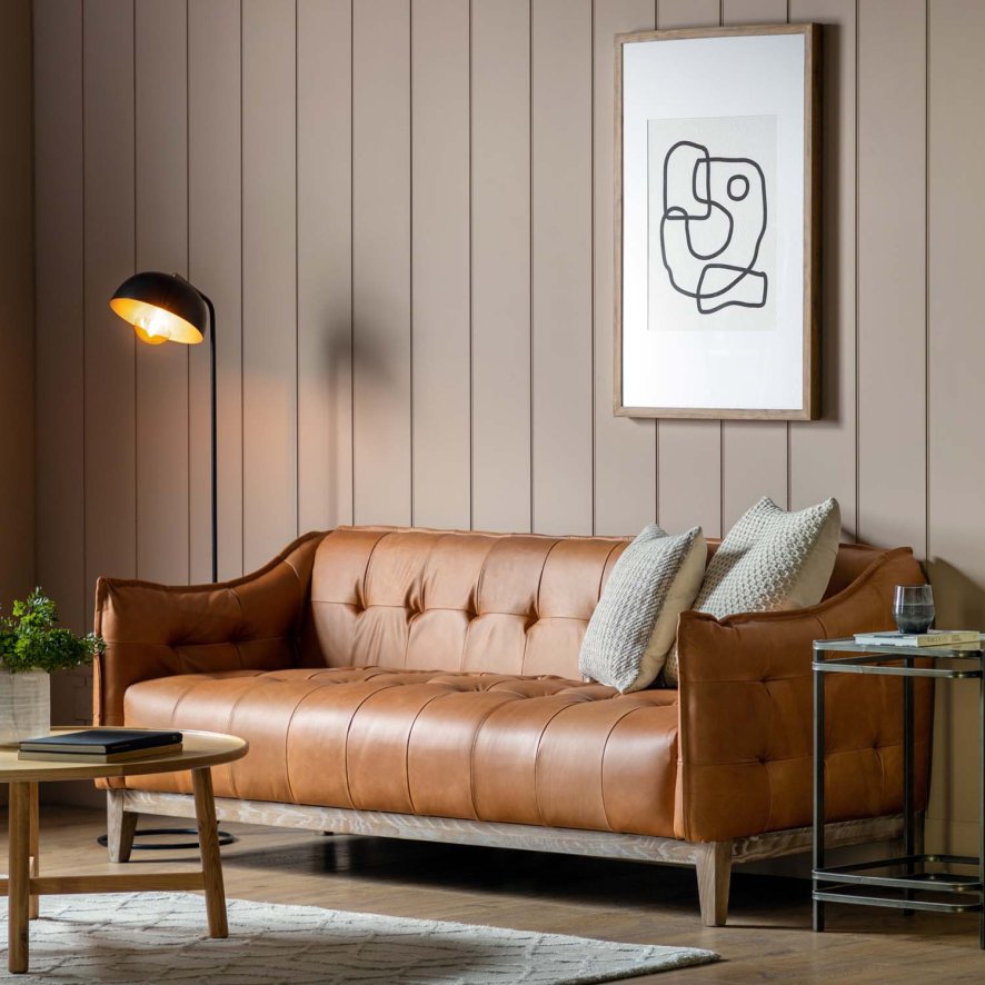 Eastcourt 3 Seater Sofa In Brown Vintage Leather