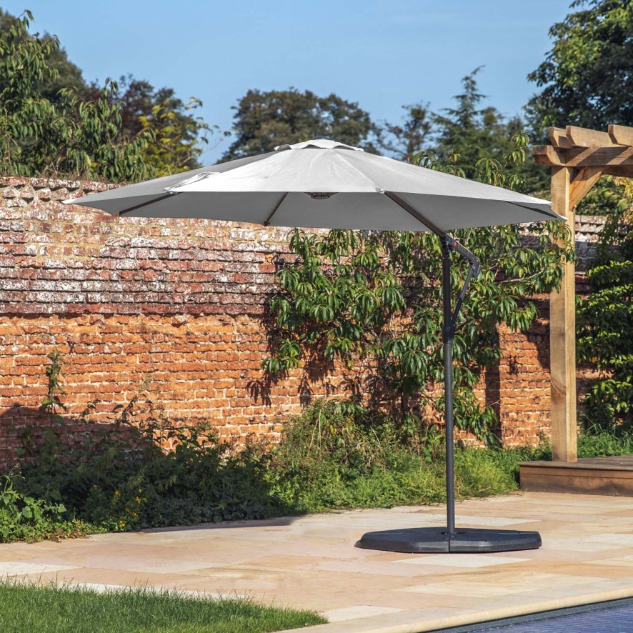 An image of Vacares Parasol 3m Cantilever - Grey