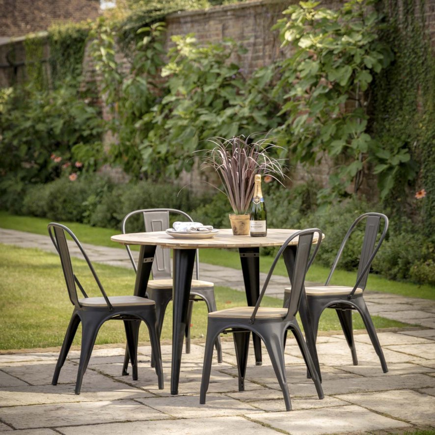 Wood and metal clearance outdoor dining table
