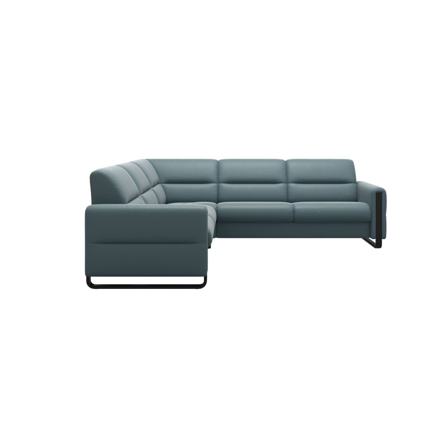 An image of Stressless Fiona 2x2.5 Seater Corner Sofa - Steel Arms - Cori