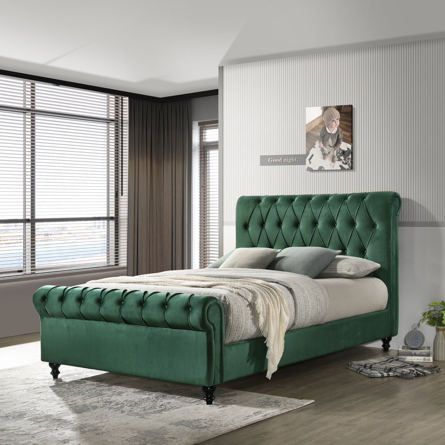 Woods Chloe King Size Bed - Green