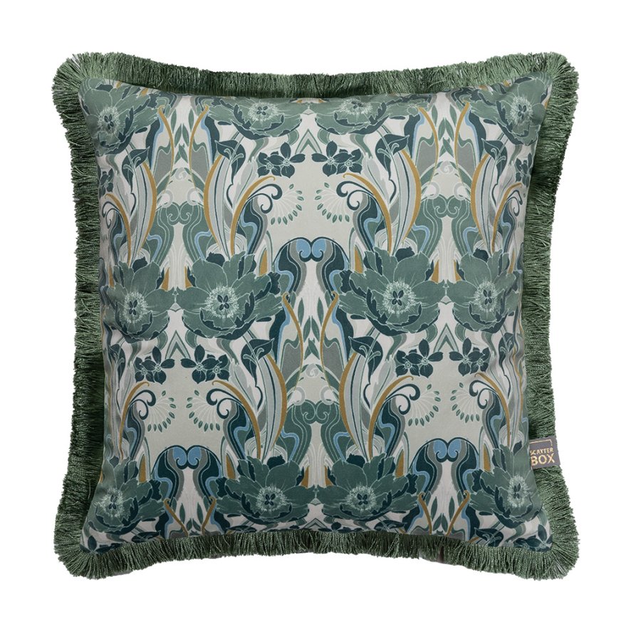 Woods Noveau Green Cushion 43x43cm