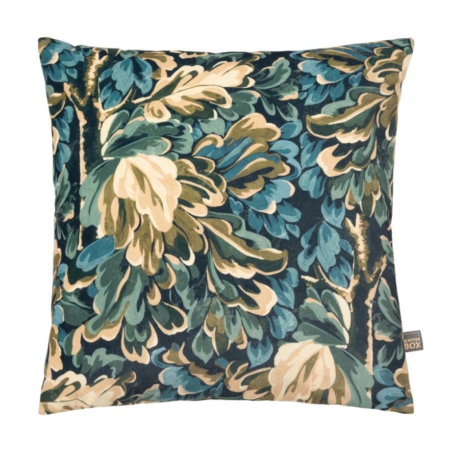 An image of Vintage Leaf Green Cushion 45x45cm