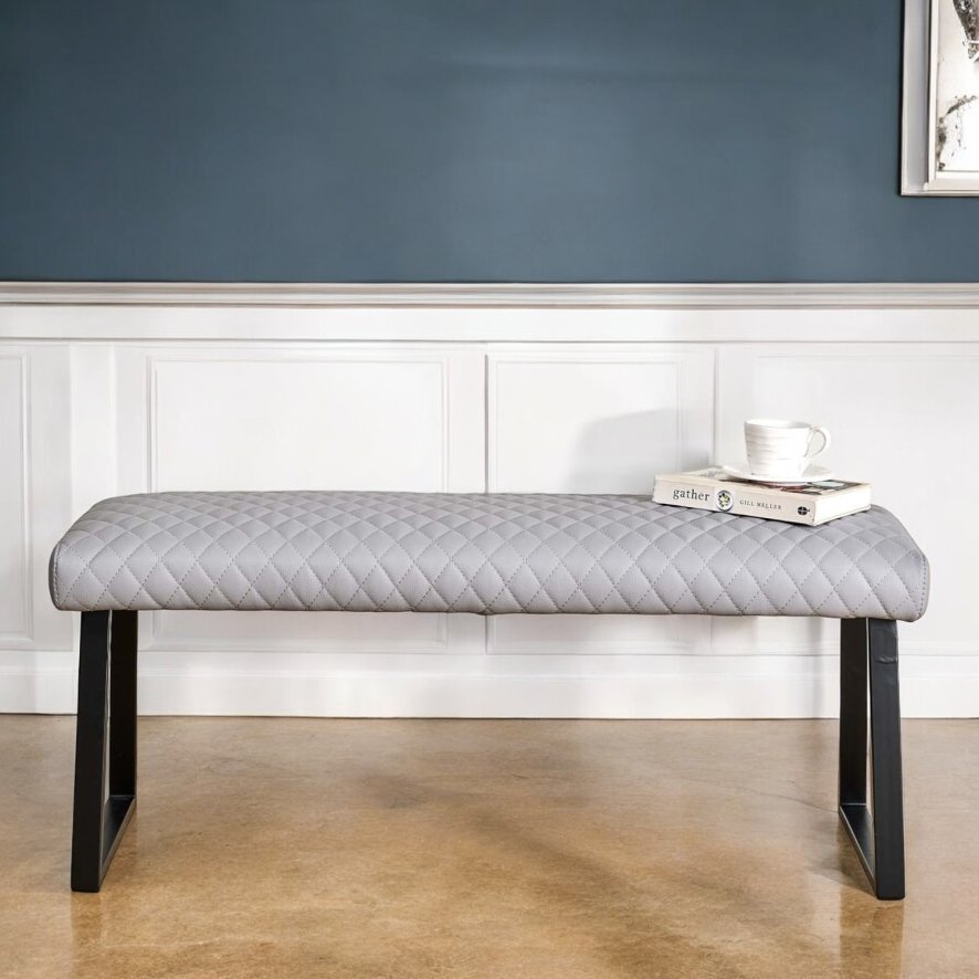 Woods Dante Low Dining Bench - Light Grey