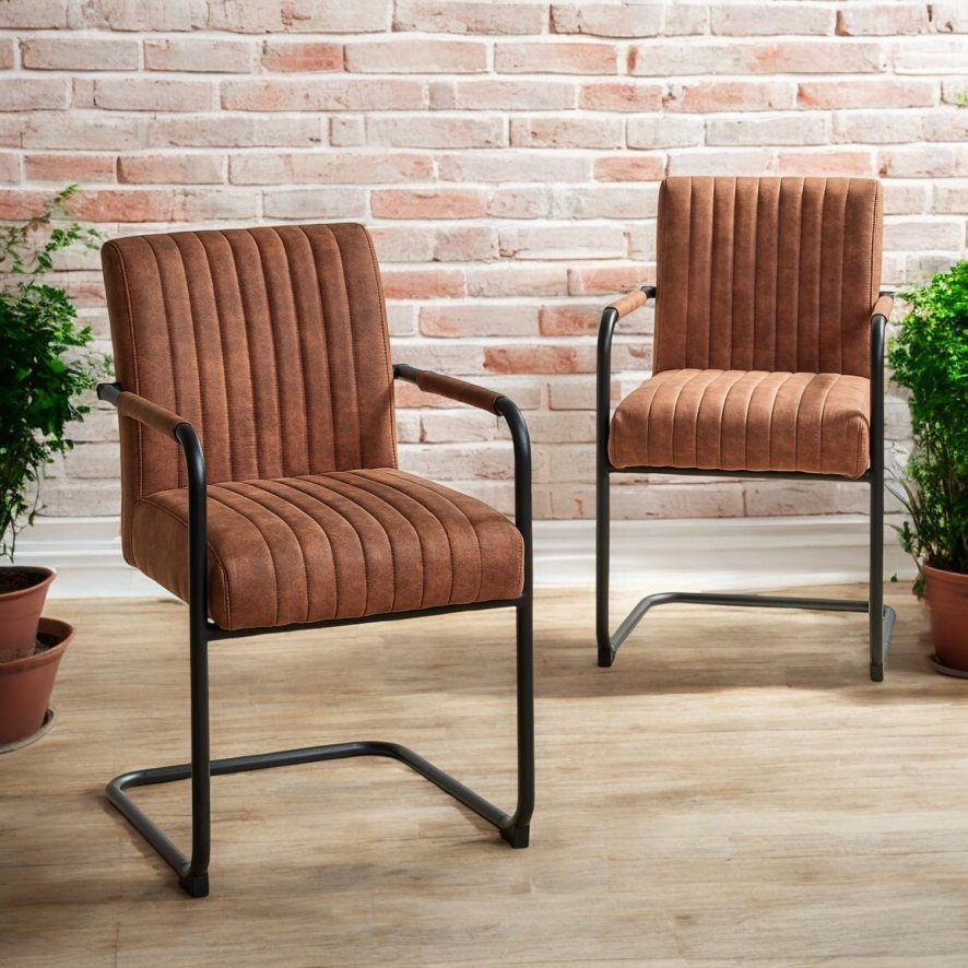 Clearance Adele Pocket Sprung Dining Chair - Tan (Set of 2)