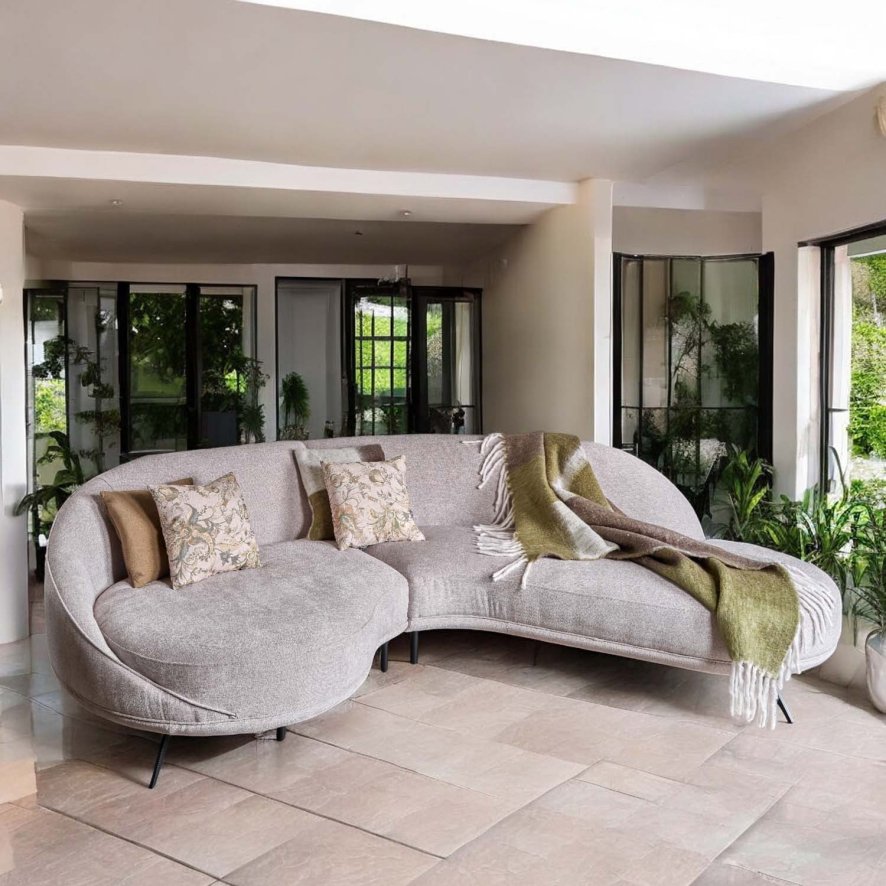 Woods Botany Corner Sofa in Silver