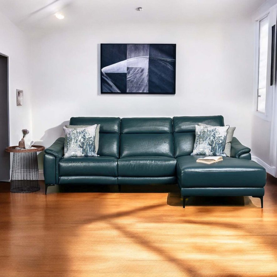 Navy leather lounge hotsell