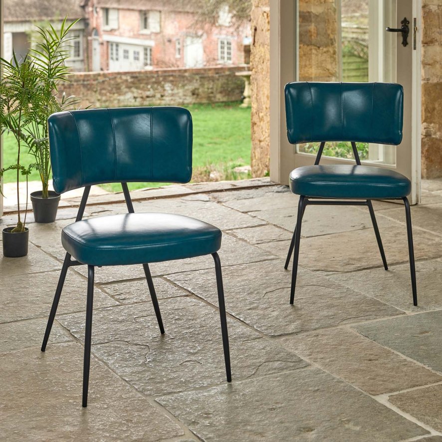 Woods Admiral Dark Blue Dining Chair (Set of 2)