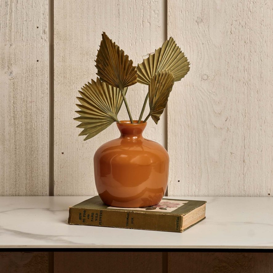 Woods Round Glass Vase in Passion - Small