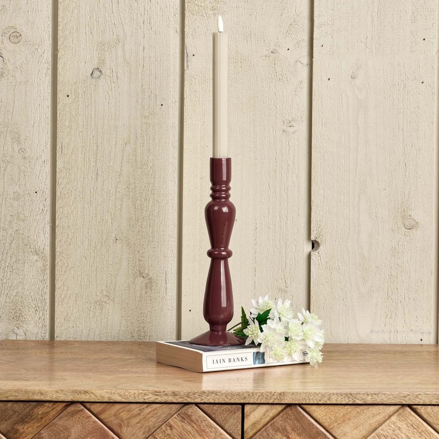 Woods Royal Glass Candle Stick in Cherry - Small