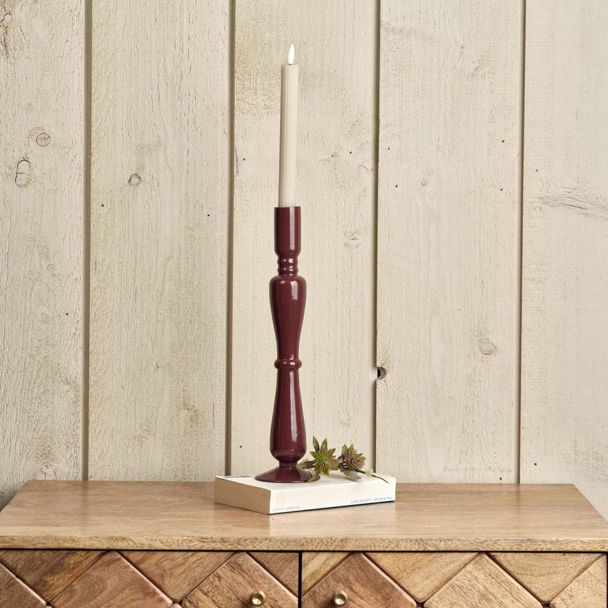 Woods Royal Glass Candle Stick in Cherry - Large