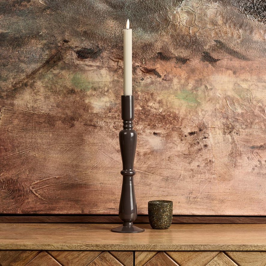 Woods Royal Glass Candle Stick in Carbon - Large