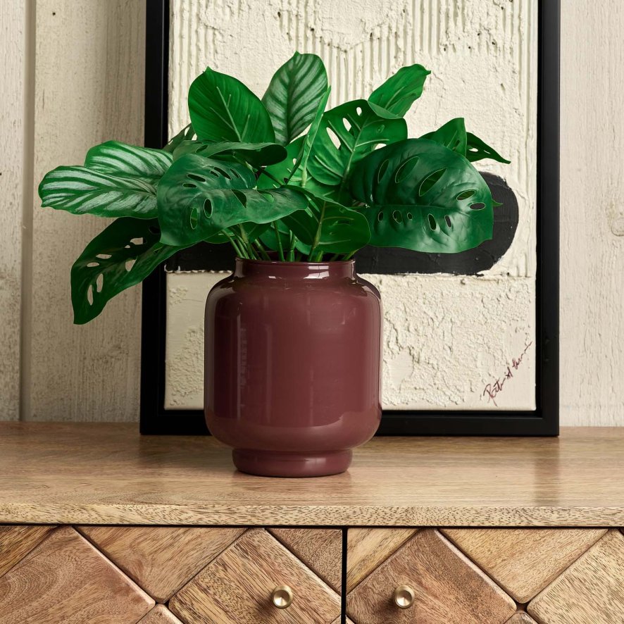 Woods Glass Base Vase in Cherry - Large