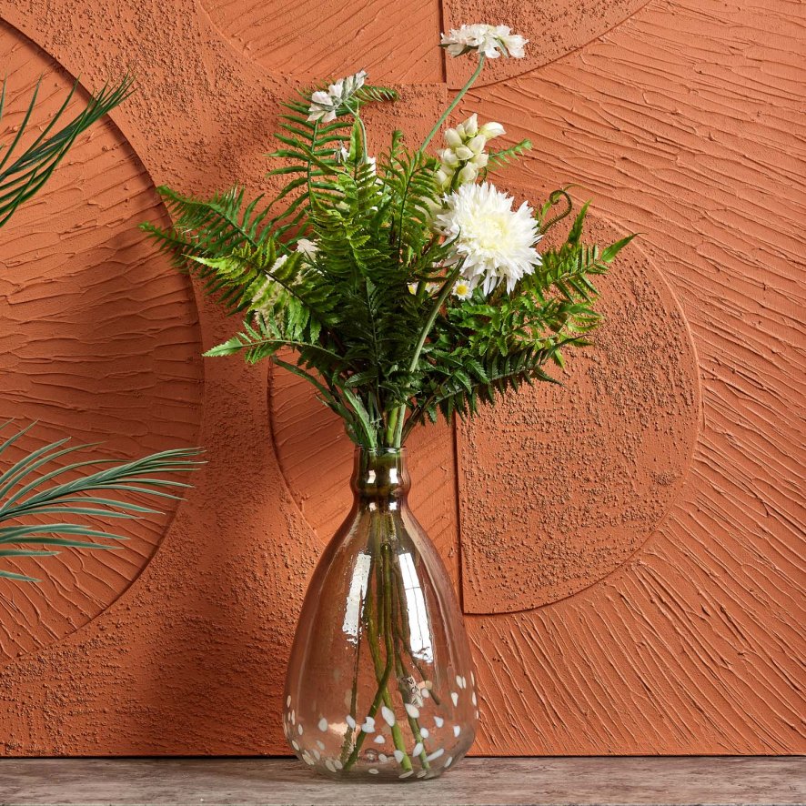 Woods Glass Balloon Vase in Half Luster and Half Cheena Brown