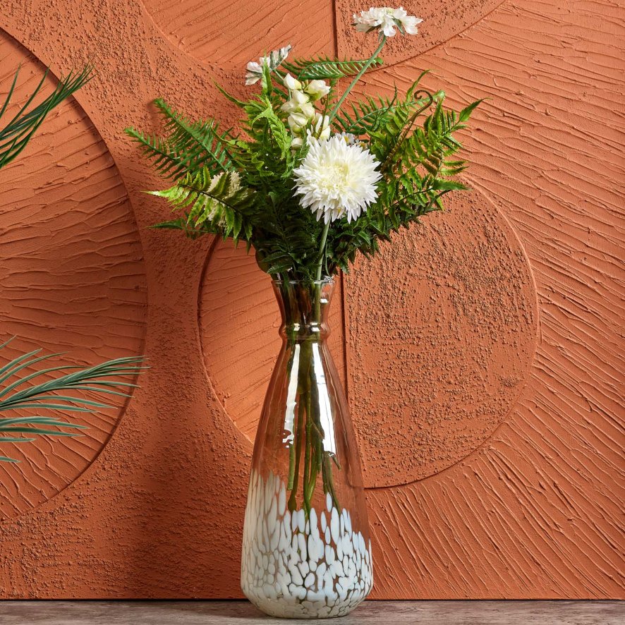 Woods Glass Trumpet Vase in Half Luster and Half Cheena Brown - Small