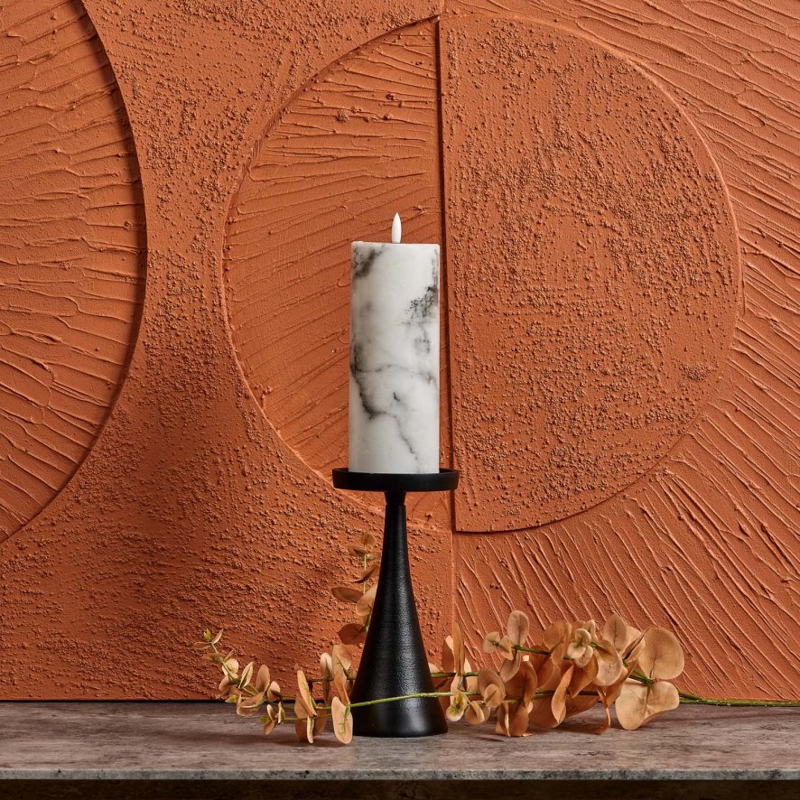 Woods Conical Candle Stand in Black - Small