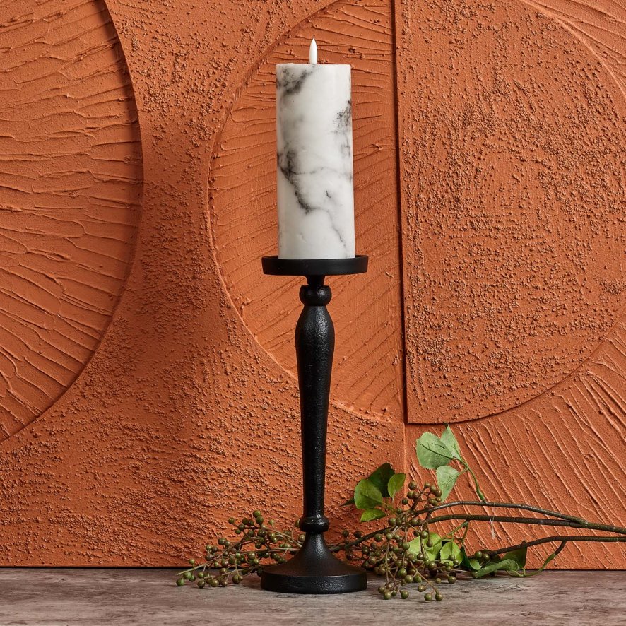 Woods Taper Candle Stand in Black - Small