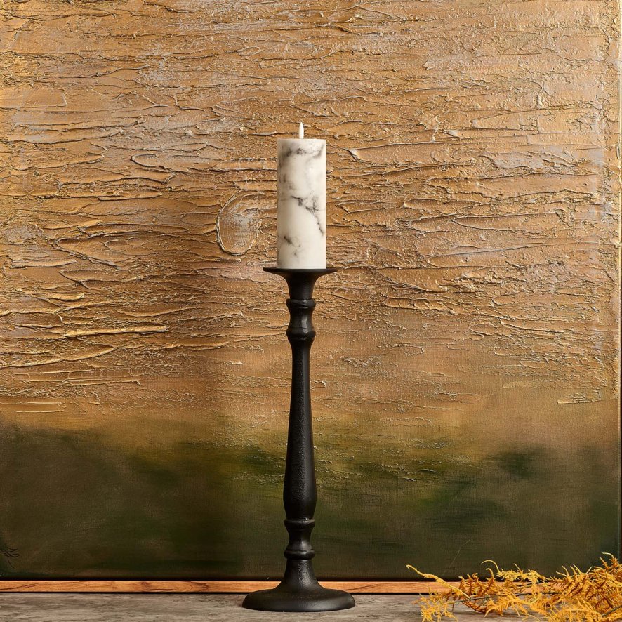 Woods Imperial Candle Stand in Matt Black - Small