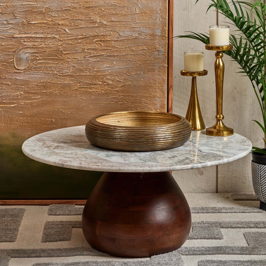 Woods Metal Bowl Tray in Brass Finish - Small
