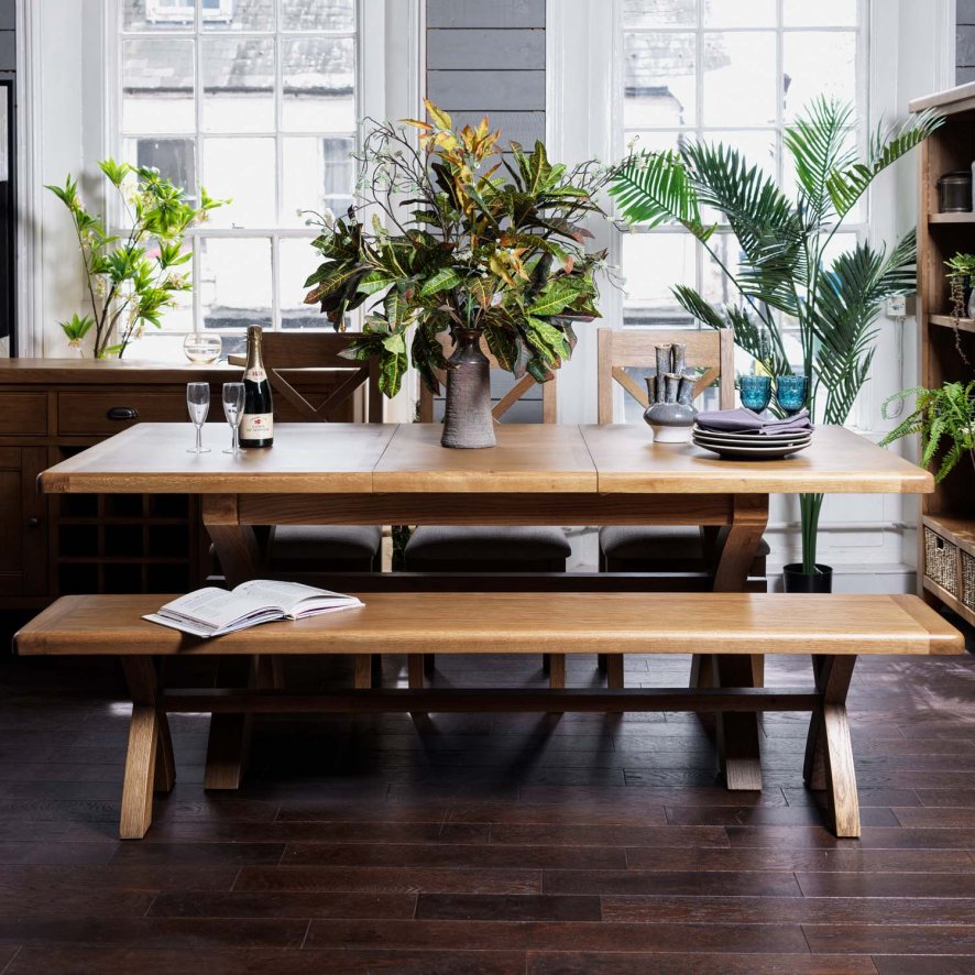Woods Ledbury 150-200cm Extending Dining Table with X Legs